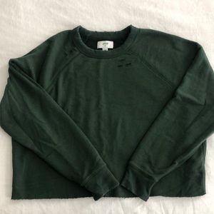 Distressed Aerie cropped crewneck sweatshirt